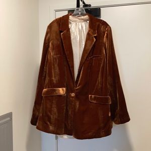Anthropologie Brown Velvet Jacket 2X
